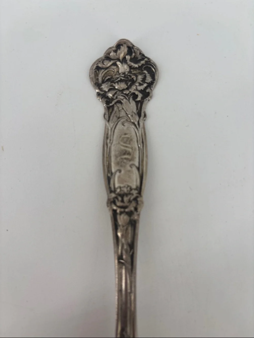 Antique Sterling silver carnation by Wallace serving spoon art Nouveau